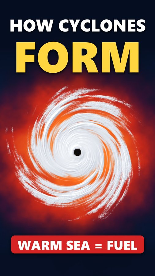 How Are Cyclones Formed? (Same Storm as a Hurricane) #shorts — video thumbnail